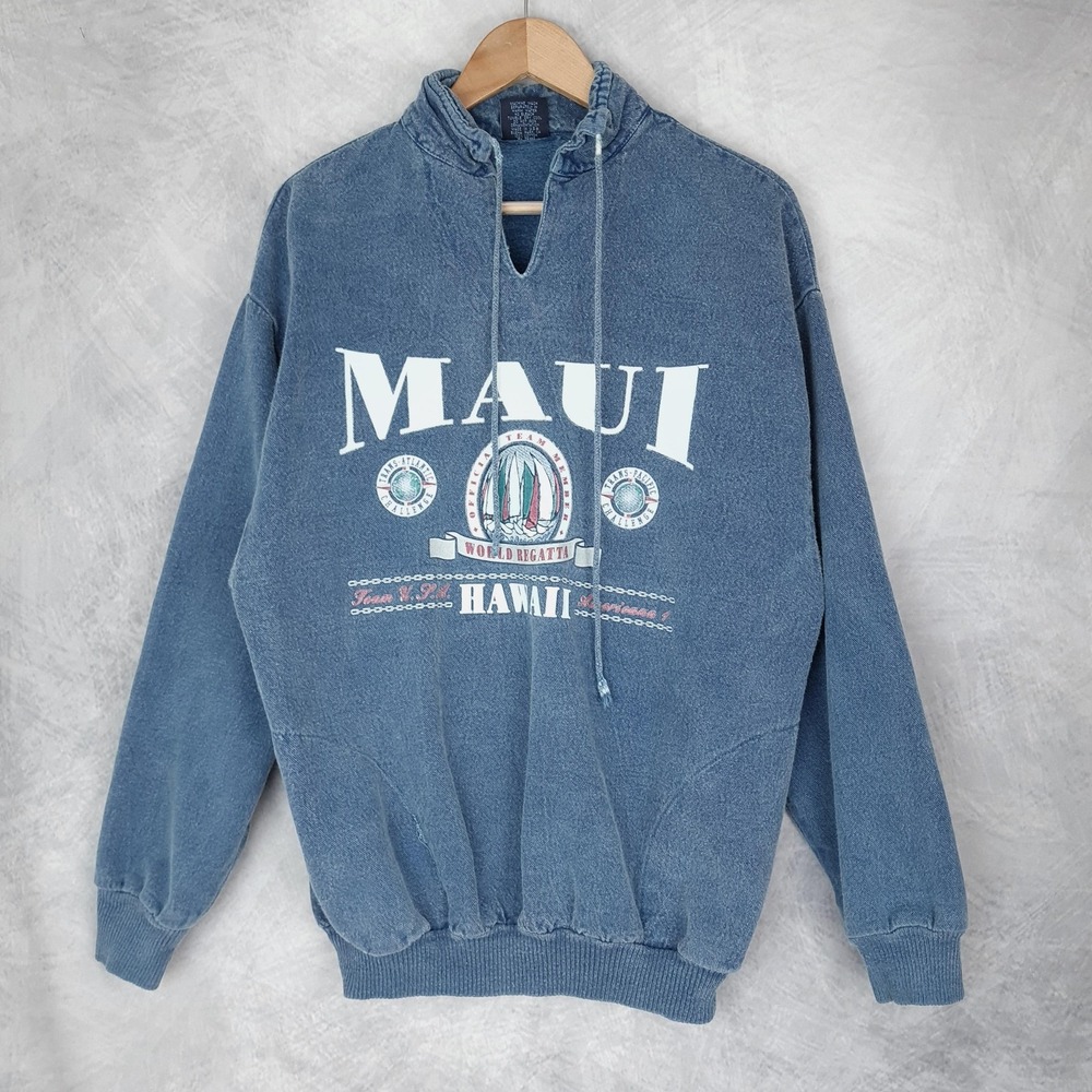 Vintage Hawaii Sweatshirt Mens Large World Regatta Maui Streetwear Surf USA 90s